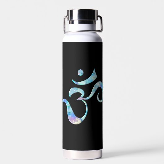 Turquoise gemarmerde Om Waterfles (Achterkant)