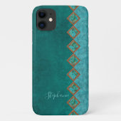Turquoise Gemstone Copper Inlay Blue Green Case-Mate iPhone Case (Achterkant)