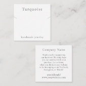 Turquoise Gemstone Ketting Jewelry Display Kaart (Voorkant / Achterkant)