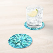 Turquoise Gemstone Ronde Kartonnen Onderzetter (Insitu)