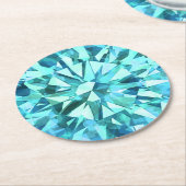 Turquoise Gemstone Ronde Kartonnen Onderzetter (Gebogen)