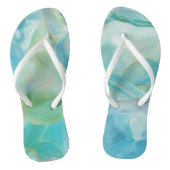 Turquoise Gemstone Waterverf Tropische zomer Teenslippers (Voetbed)