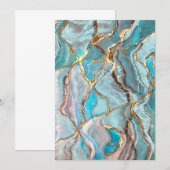Turquoise Geode Kintsugi  Kaart (Voorkant / Achterkant)