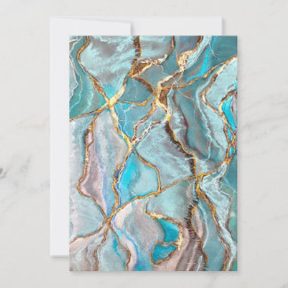 Turquoise Geode Kintsugi  Kaart