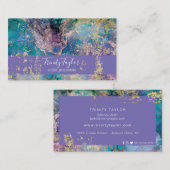 Turquoise Geode Marble & Gold Foil Visitekaartje (Voorkant / Achterkant)