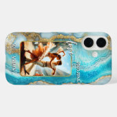Turquoise Geode Trouwdans Foto Hoestekje Case-Mate iPhone Case (Achterkant (horizontaal))