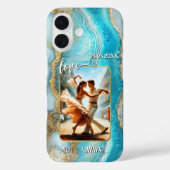 Turquoise Geode Wedding Dance Photo Phone Case (Achterkant)