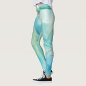 Turquoise Geometric Gemstone Waterverf Leggings (Links)