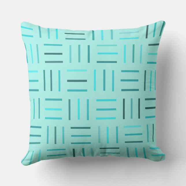 Turquoise Geometric Kussen (Achterkant)