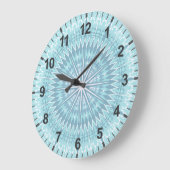 Turquoise Geometric Modern Mandala Grote Klok (Hoek)