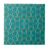 Turquoise Geometric patroon Tegeltje (Voorkant)