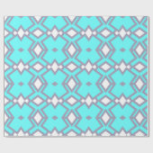 Turquoise Geometric Pattern Cadeaupapier (Vlak)