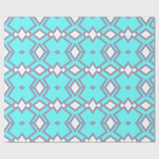 Turquoise Geometric Pattern Cadeaupapier (Vlak)
