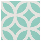 Turquoise Geometric Pattern Fabric Stof (Close Up)