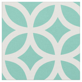 Turquoise Geometric Pattern Fabric Stof