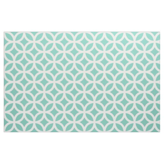 Turquoise Geometric Pattern Fabric Stof (Yard (91,4 cm))