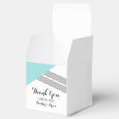 Turquoise Geometric Stripe Favor Boxes Bedankdoosjes (Geopend)