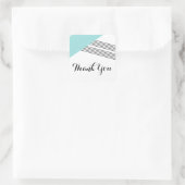 Turquoise Geometric Stripe Hartelijk dank, Sticker (Tas)