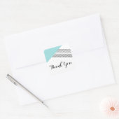 Turquoise Geometric Stripe Hartelijk dank, Sticker (Envelop)
