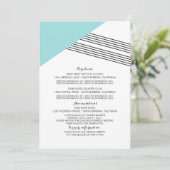 Turquoise Geometric Stripe Information Kaart (Staand voorkant)