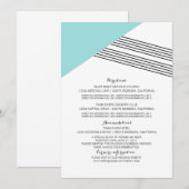 Turquoise Geometric Stripe Information Kaart (Voorkant / Achterkant)