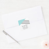 Turquoise Geometric Stripe Save the Date Stickers (Envelop)