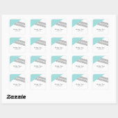 Turquoise Geometric Stripe Wedding Stickers (Vel)