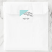 Turquoise Geometric Stripe Wedding Stickers (Tas)