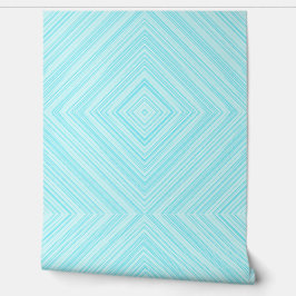 Turquoise geometrisch diamantpatroon behang