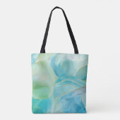 Turquoise geometrische edelsteen Waterverf Monogra Tote Bag (Achterkant)