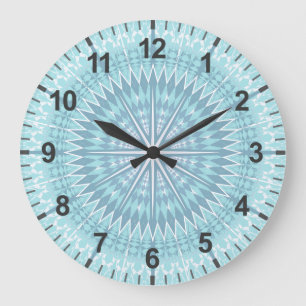 Turquoise Geometrische Moderne Mandala Grote Klok