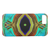 Turquoise geometrische ontwerpvormen Case-Mate iPhone case (Achterkant (Horizontaal))