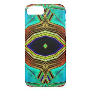 Turquoise geometrische ontwerpvormen Case-Mate iPhone case