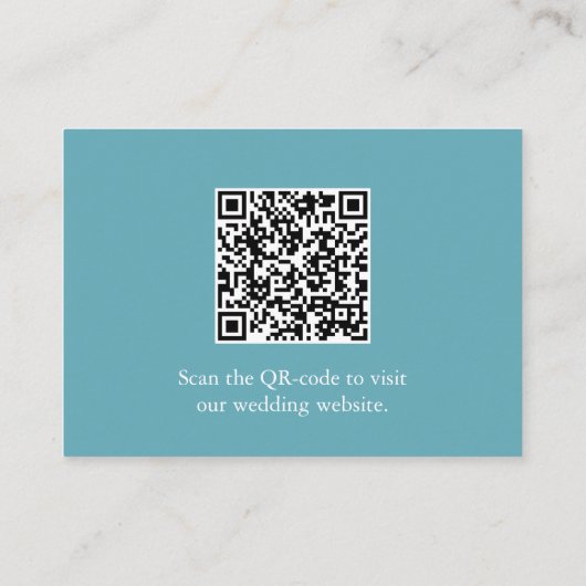 Turquoise Gepersonaliseerd bruiloft invoegen Kaart (Achterkant)