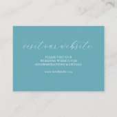 Turquoise Gepersonaliseerd bruiloft invoegen Kaart (Voorkant)