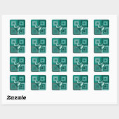 Turquoise Geplooide Hart Bedankt Stickers (Vel)