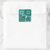 Turquoise Geplooide Hart Bedankt Stickers (Tas)