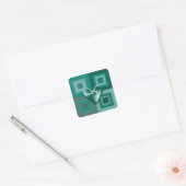 Turquoise Geplooide Hart Bedankt Stickers (Envelop)