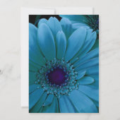 TURQUOISE Gerbera Daisy Wedding Invitation Kaart (Achterkant)