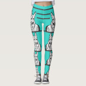 Turquoise German Shepherd Dog Leggings (Voorkant)