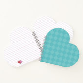 Turquoise Geruite Print Notitieboek (Binnen)