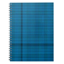 Turquoise geruite schrift (tachtig pagina's zwart- notitieboek