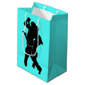 Turquoise Geschenktas met Tango Dansers Kies Kleur Medium Cadeauzakje (Achterkant Gekanteld)