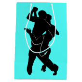 Turquoise Geschenktas met Tango Dansers Kies Kleur Medium Cadeauzakje (Achterkant)