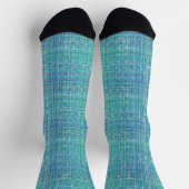 Turquoise gestructureerde ruit sokken (Top)