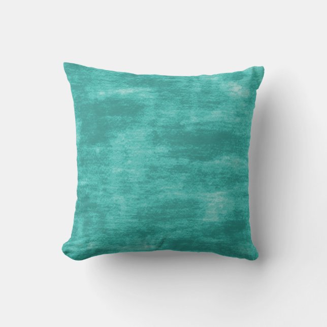 Turquoise getextureerde boheemse kussen (Voorkant)