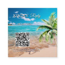 Turquoise Getij Tropisch Strand Bruiloft QR-code R