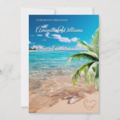 Turquoise getijden tropische palmboom strand bruil kaart (Voorkant)