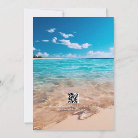 Turquoise getijden tropische palmboom strand bruil kaart (Achterkant)