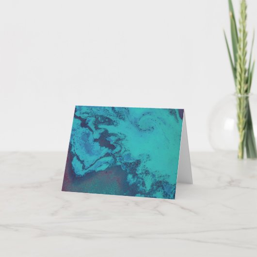 Turquoise Getijdenafgrond Notitiekaart (Voorkant)